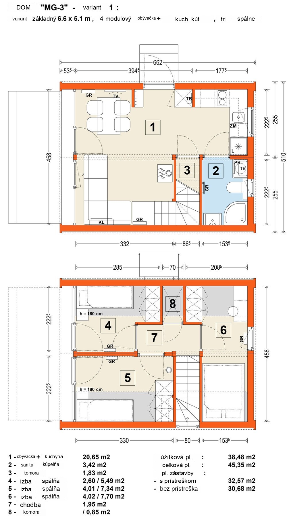 Modulový dom MG3 – pôdorys 3