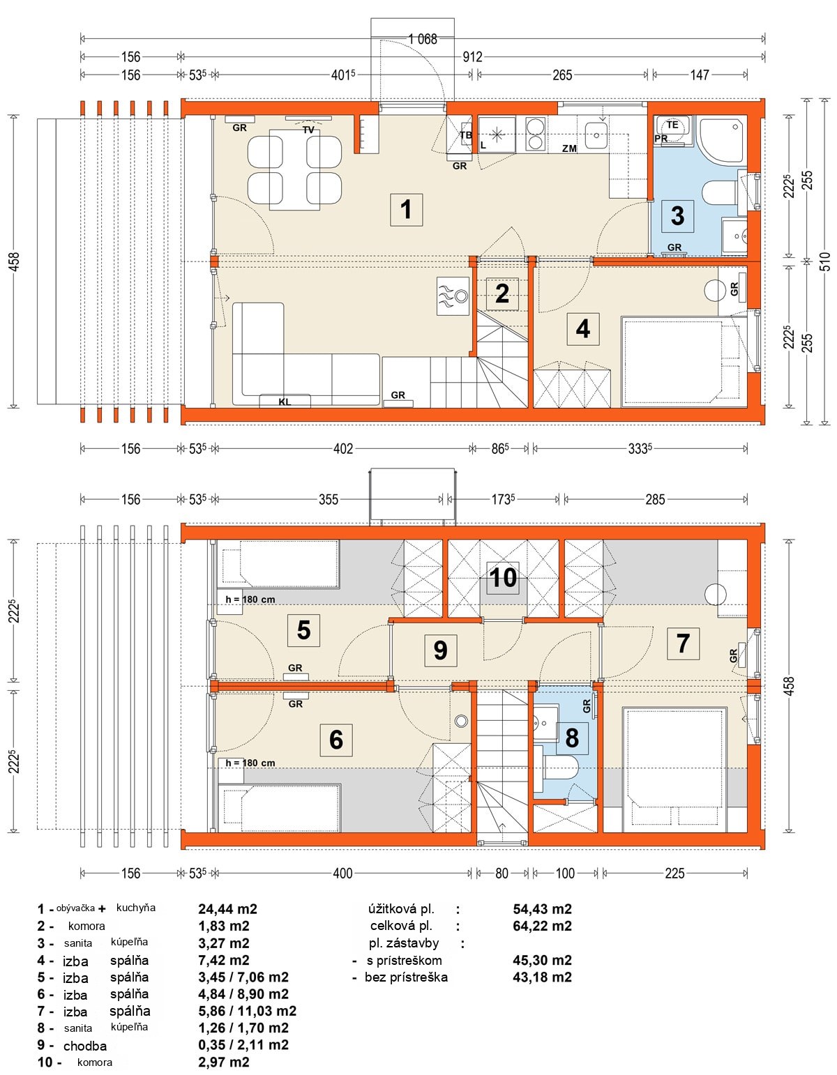 Modulový dom MG3 – variant 5 – pôdorys
