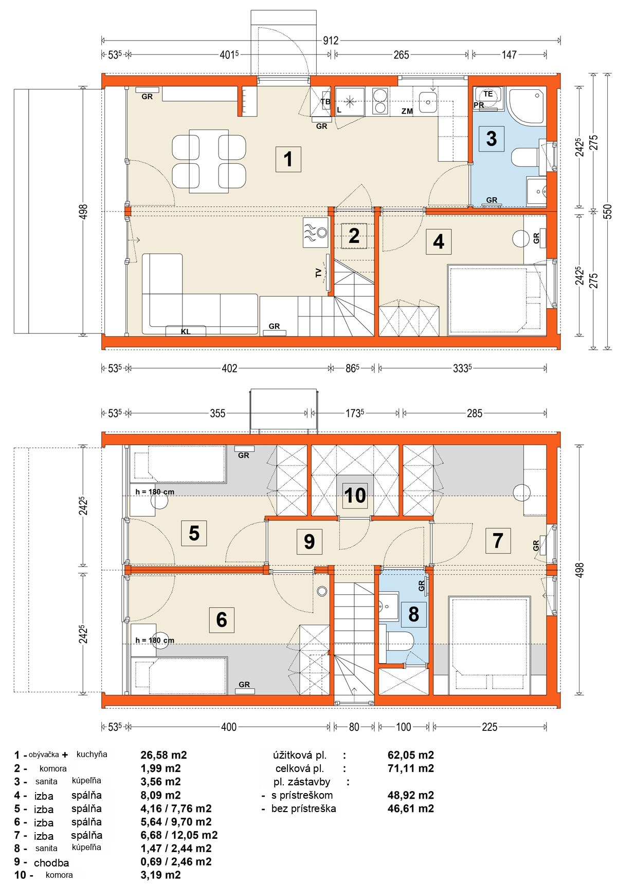 Modulový dom MG3 – variant 9 – pôdorys